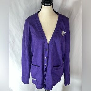Colosseum Kansas State Wildcats Women's Large Cardigan w/Powercat